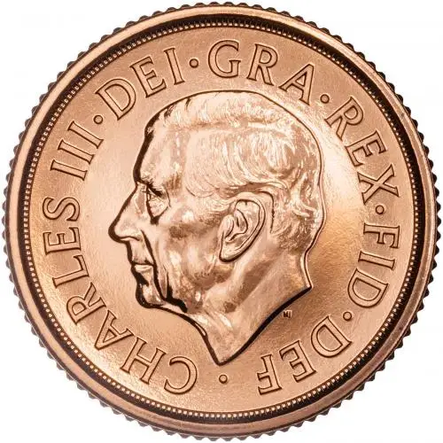 2024 Gold Bullion Half Sovereign Coin Obverse chards image 2