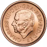 2024 Gold Bullion Half Sovereign Coin Obverse chards image 2