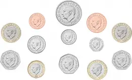 The 2024 United Kingdom Base Metal BU Annual - 13 Coin Set Obverse TRM IMAGES