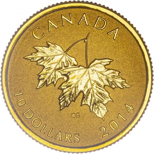 2014 Gold Maple Elizabeth II $10  Coin With Box with Cert Canada Royal Canadian Mint reverse