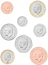 The 2024 United Kingdom Base Metal BU Definitive - 8 Coin Set Obverse Designs -TRM images
