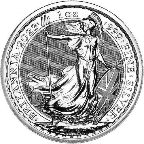 2023 Silver Bullion 1 Ounce Britannia Charles III King Charles III Coronation Pound Sterling £2  Coin Single Pre-Owned United Kingdom The Royal Mint rev