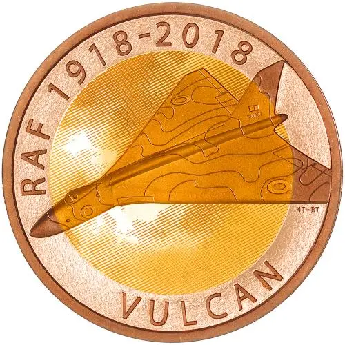 2018 RAF Centenary 'Vulcan' £2 Gold Proof Coin reverse