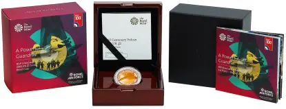 2018 RAF Centenary 'Vulcan' £2 Gold Proof Coin display box