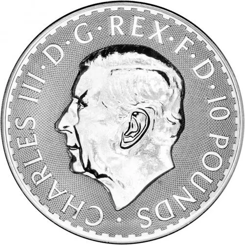 2024 Britannia 10 oz Silver Bullion Coin obverse