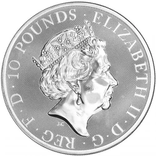 2022 Silver Royal Arms 10 oz Bullion Coin (Pre-Owned) obverse 22
