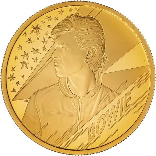 2020 Gold Proof 1 Ounce Music Legends Elizabeth II David Bowie Pound Sterling £100 Coin Single Without Box Without Cert United Kingdom The Royal Mint rev
