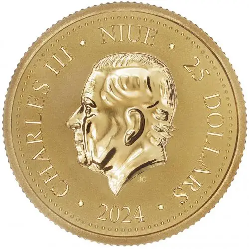 2024 Phoenix 0.1 oz Gold Bullion Coin obverse chards image coin crop
