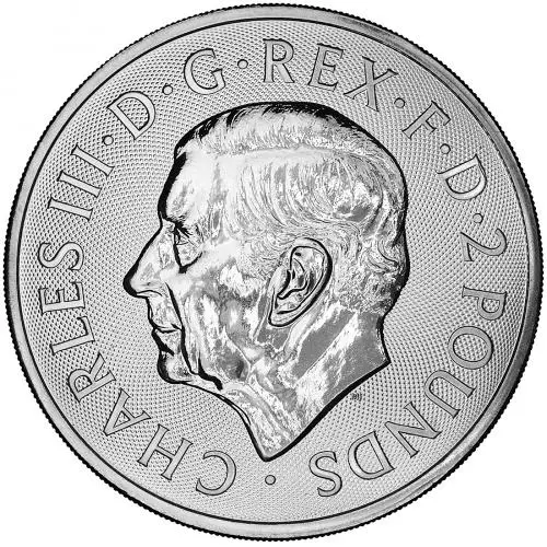 2024 Beowulf and Grendel 'Myths & Legends' 1 oz Silver Bullion Coin chards image crop obverse