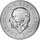 2024 Beowulf and Grendel 'Myths & Legends' 1 oz Silver Bullion Coin chards image crop obverse