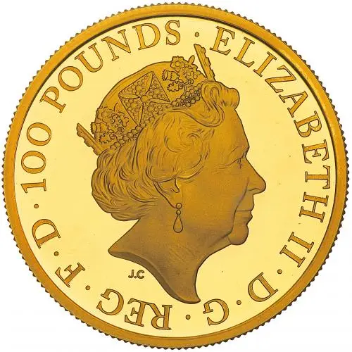 2021 Gold 1 oz Lunar Royal Mint 'Year of the Ox' Coin in Capsule obverse