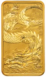 2023 Australian Dragon 1 oz Rectangular $100 Gold Coin Bar