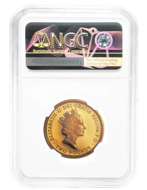 1995 Proof 'Dove of Peace' £2 Gold Coin - NGC PF-70 Ultra Cameo obverse