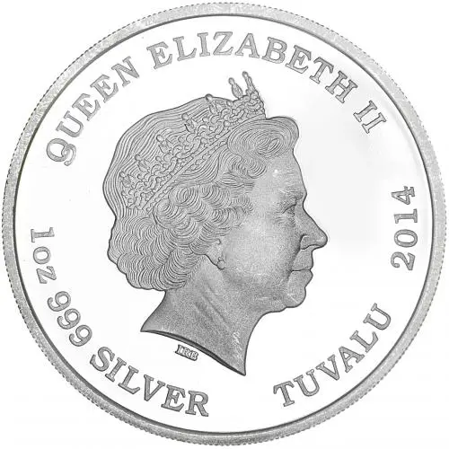 2014 1 oz Coloured Alligator Silver Bullion Coin obverse