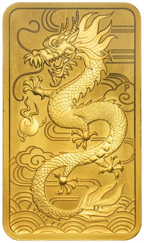 2018 Australian Dragon Rectangular 1oz Gold Coin reverse