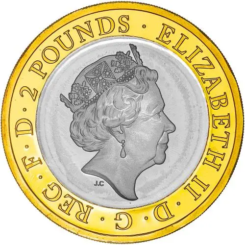 2018 Silver Proof Piedfort RAF Centenary Elizabeth II Badge Pound Sterling £2  Coin obverse