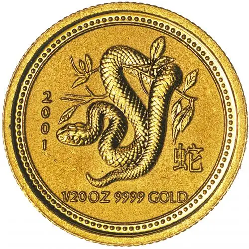 2001 Australian Lunar 0.05 oz Year of the Snake Bullion Coin reverse