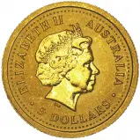 2001 Australian Lunar 0.05 oz Year of the Snake Bullion Coin obverse