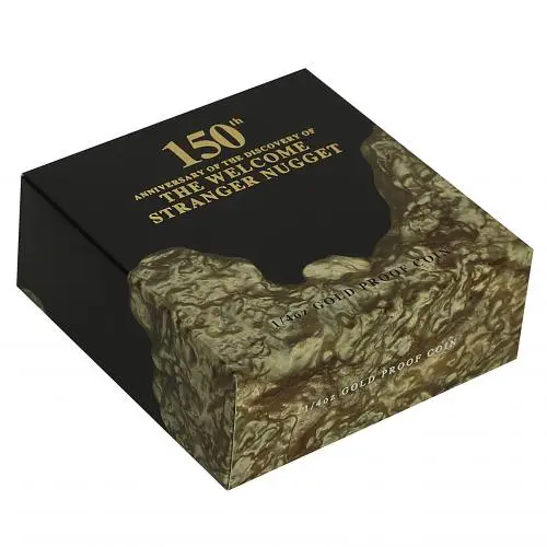 2019 Gold 0.25 oz Nugget Anniversary Coin With Box and Certificate outer sleeve