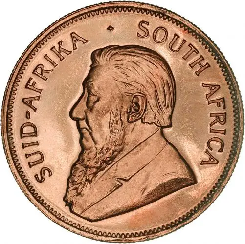 1988 Gold Bullion 1 Ounce Krugerrand  Coin Single South Africa South African Mint obverse image crop