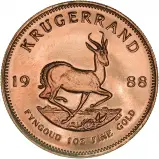 1988 Gold Bullion 1 Ounce Krugerrand  Coin 