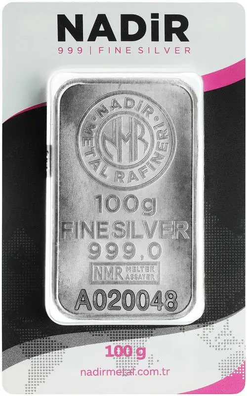 Silver Bullion 100 Gram  Bar In Sleeve Pre-Owned Nadir - Istanbul 1