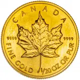 1998 Gold Uncirculated 0.05 Ounce Maple  Coin
