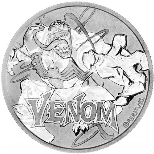 2000 Venom 1 oz Silver BU Marvel Coin reverse