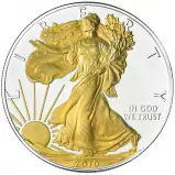 2010 Silver Bullion 1 Ounce Eagle Gilded Coin