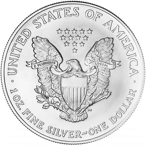 2007 Silver Bullion 1 Ounce Eagle Gilded Coin reverse