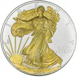 2009 Silver Bullion 1 Ounce Eagle Gilded Coin 