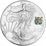 2010 1 oz Silver Eagle Bullion Coin Tiger Privy Mark 