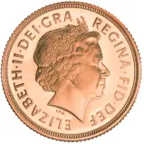 2004 Gold Proof Full Sovereign Elizabeth II  Coin Without Box Without Cert obverse