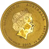 2013 Gold 0.1 oz Lunar Year of the Snake Australian $15  Coin  obverse