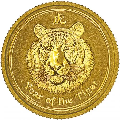 2010 Gold Bullion 0.1 oz Lunar Year of the Tiger Australian $15 Coin reverse