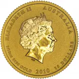 2010 Gold Bullion 0.1 oz Lunar Year of the Tiger Australian $15 Coin obverse