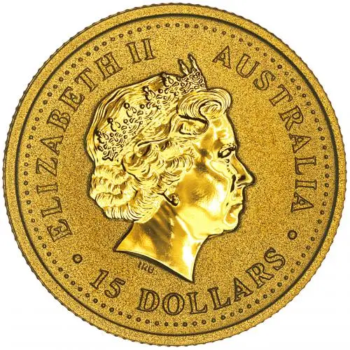 1999 Gold 0.1 Ounce Lunar Year of the Rabbit $15 Coin obverse