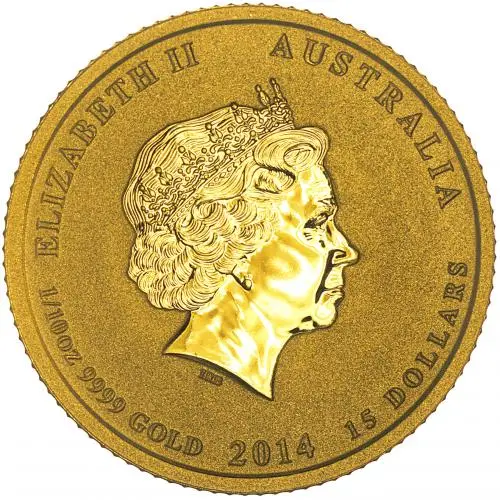 2014 Gold 0.1 oz 'Year of the Horse' Perth Mint Bullion Coin Pre-Owned obverse