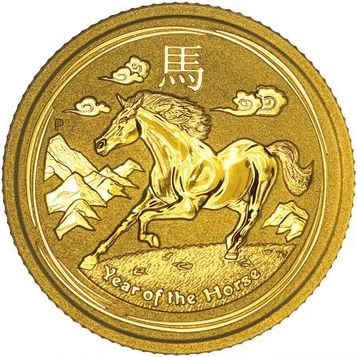 2014 Gold 0.1 oz 'Year of the Horse' Perth Mint Bullion Coin Pre-Owned reverse