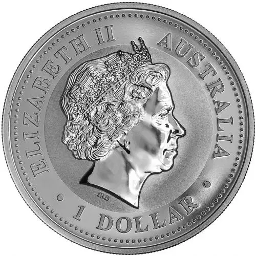 2003 Silver Bullion 1 Ounce Lunar Year of the Goat $1  Coin Single Pre-Owned Australia Perth Mint obverse crop