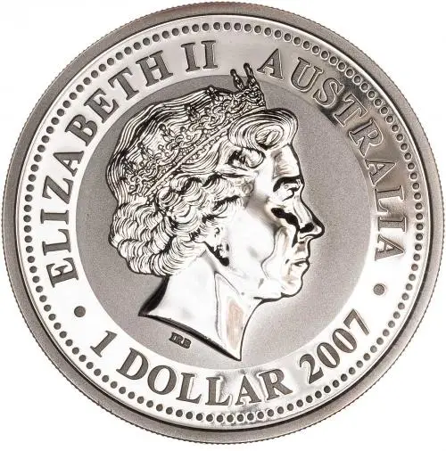 2008/2007 Australian Year of the Rat 1 oz Silver Bullion Coin obverse