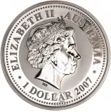 2008/2007 Australian Year of the Rat 1 oz Silver Bullion Coin obverse