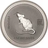 2008/2007 Australian Year of the Rat Lunar 1 oz Silver Bullion Coin