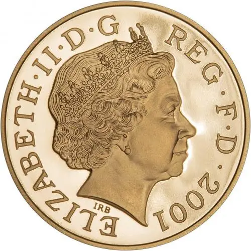 2001 Gold Proof £5 Victorian Centenary Royal Mint Coin obverse