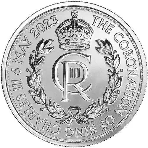 2023 Silver Bullion 1 Ounce King Charles III Coronation £2 Coin - Pre-Owned reverse