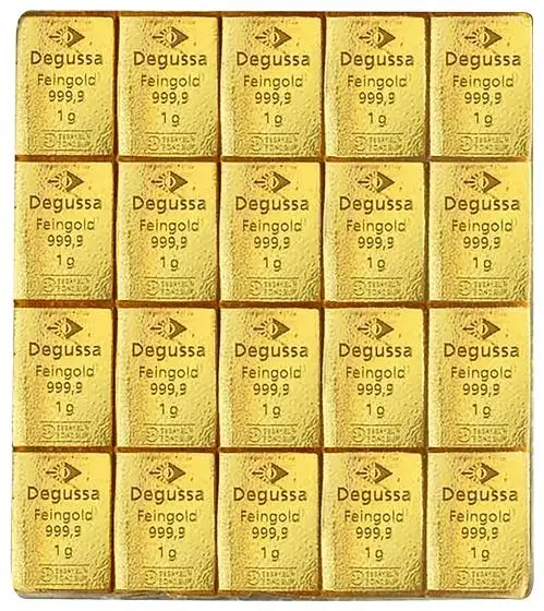 Degussa 20g CombiBar Gold Bullion Bar 1