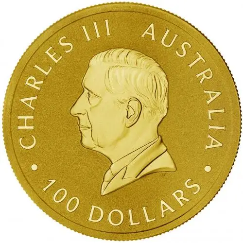 2024 Perth Mint's 125th Anniversary Australian 1 oz Gold Bullion Coin obverse chards image crop