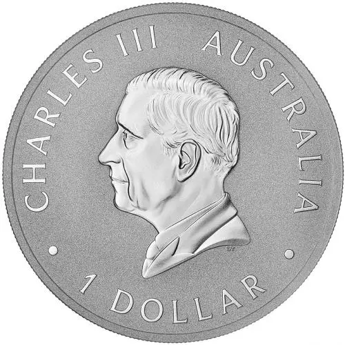 2024 Perth Mint's 125th Anniversary Australian 1 oz Silver Bullion Coin obverse chards image crop