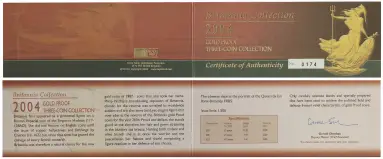 2004 Gold Proof Britannia - 3 Coin Set certificates