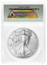2021 Silver Bullion 1 Ounce Eagle Type 2 $1  Coin Single United States of America ANACS obverse